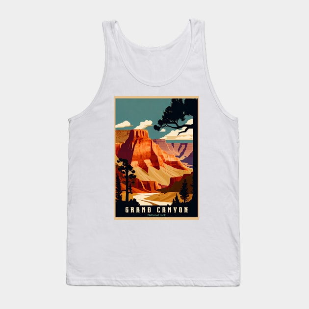 Grand Canyon National Park Vintage Travel Poster Tank Top by GreenMary Design